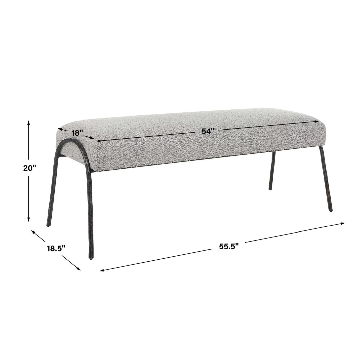 Luxury Boucle Scandinavian Bench European Style for Villa