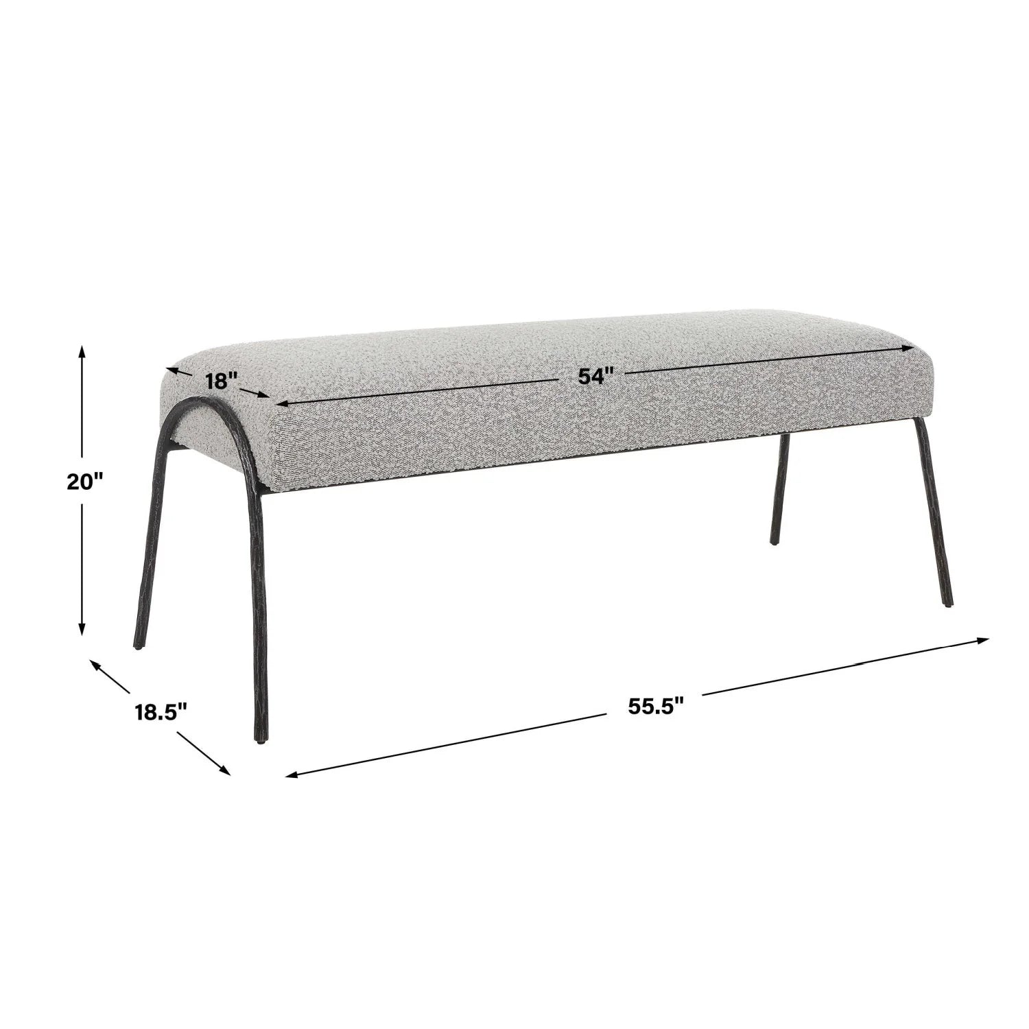 Luxury Boucle Scandinavian Bench European Style for Villa
