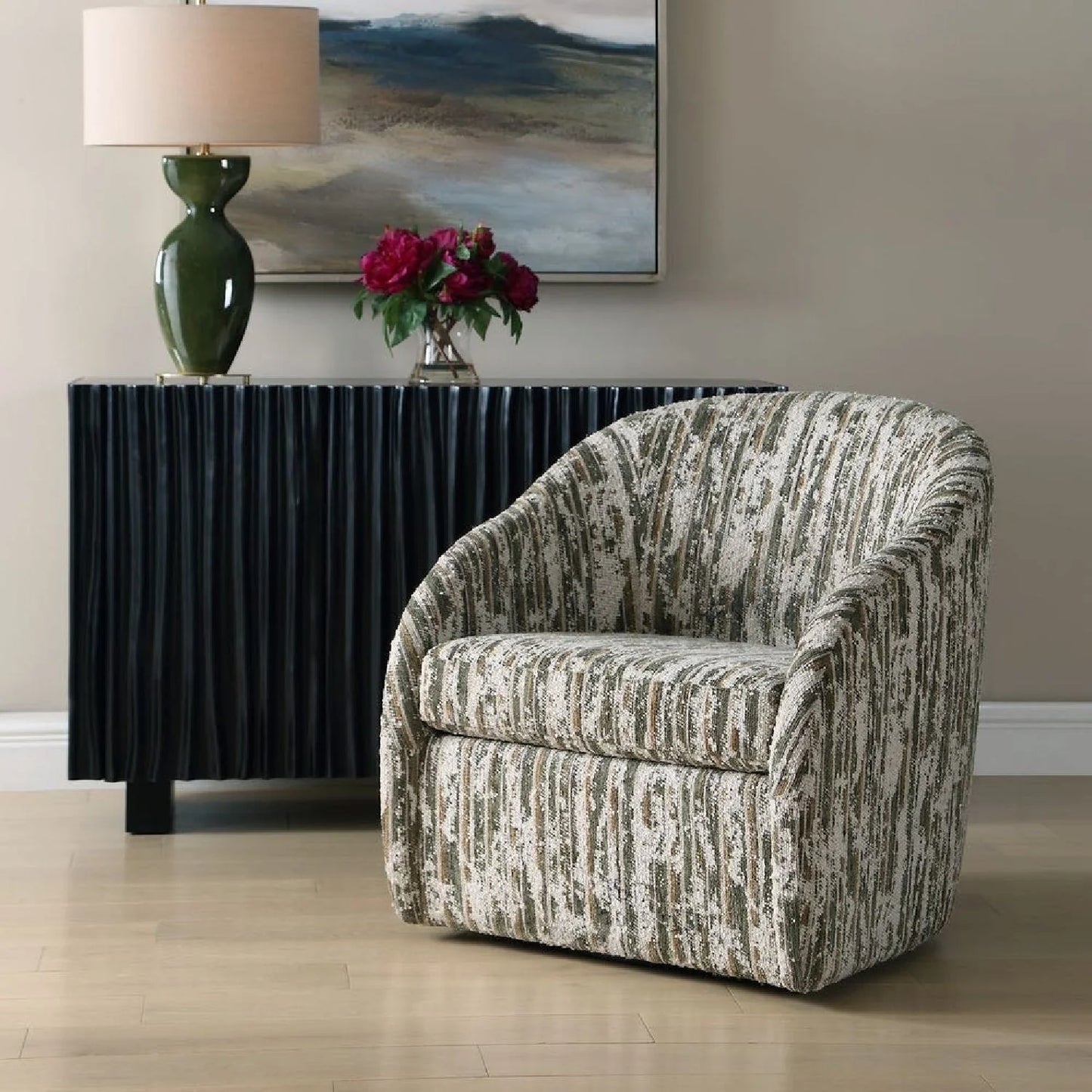 Luxury Boucle Swivel Accent Chair Modern Italian Style for Villa