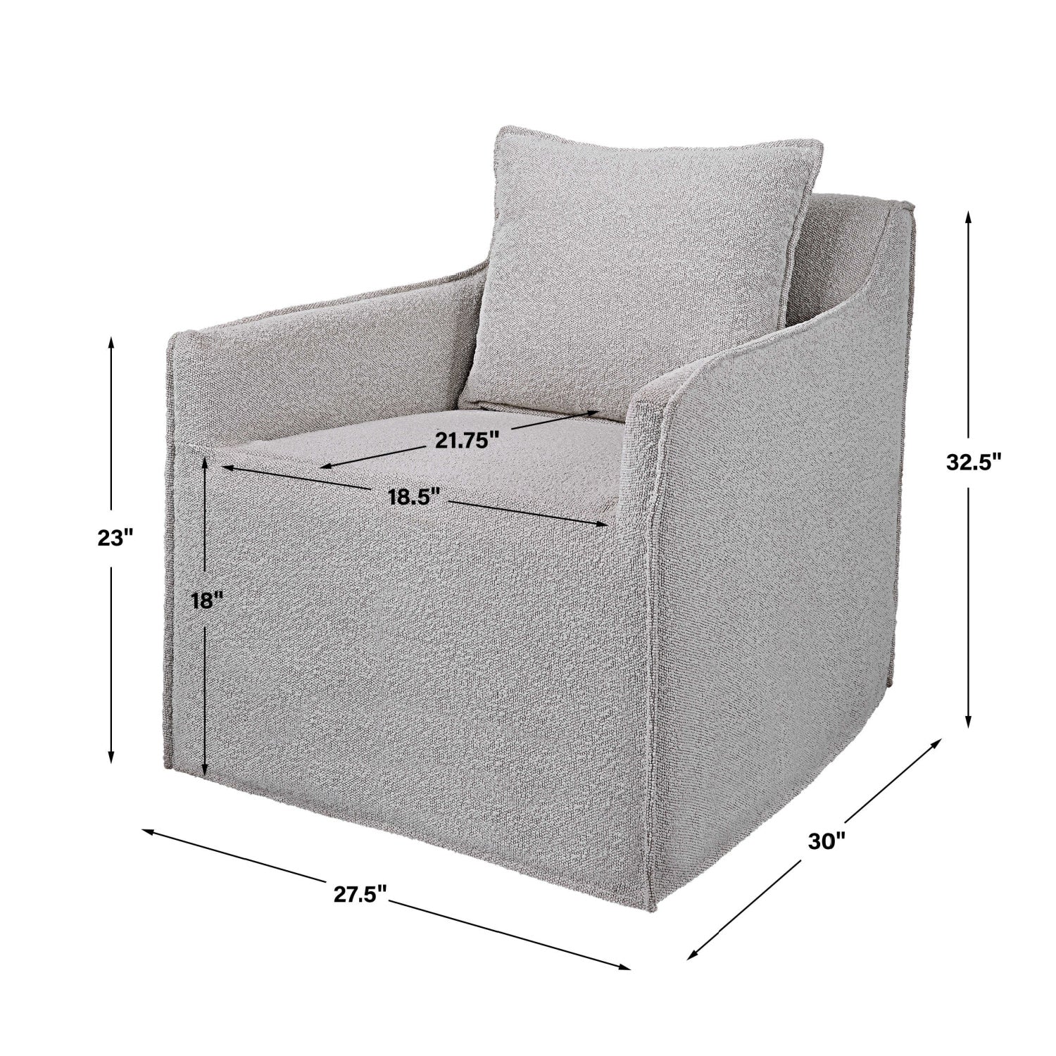 Luxury Boucle Swivel Accent Chair Modern Italian Style for Villa