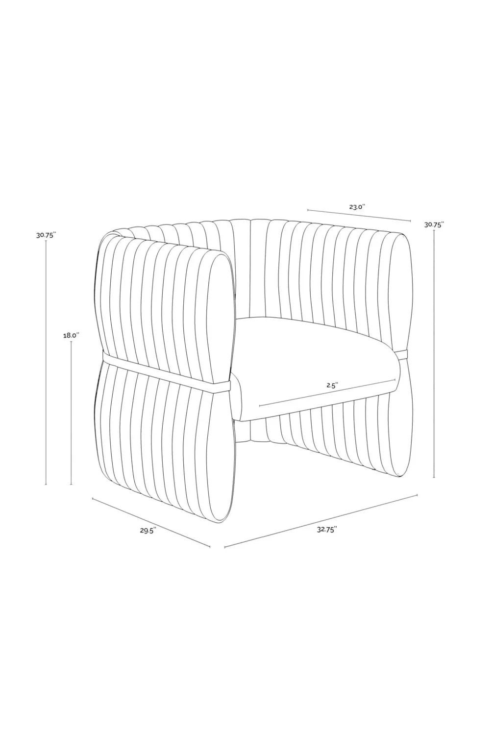 Luxury Bovine Leather Channeled Lounge Chair European Style for Villa