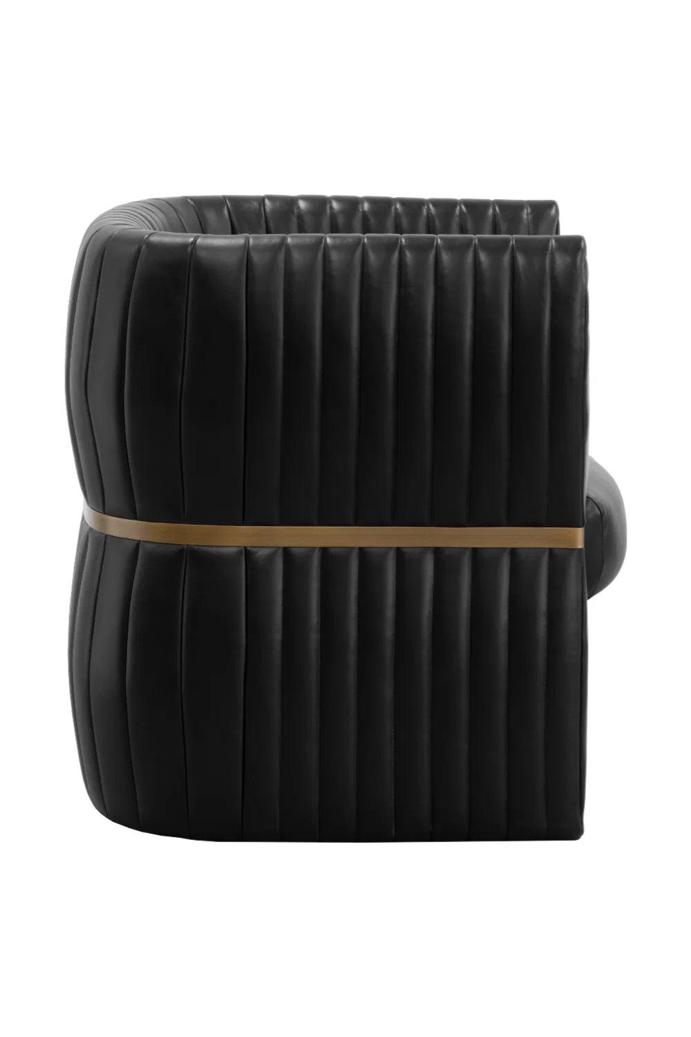 Luxury Bovine Leather Channeled Lounge Chair European Style for Villa