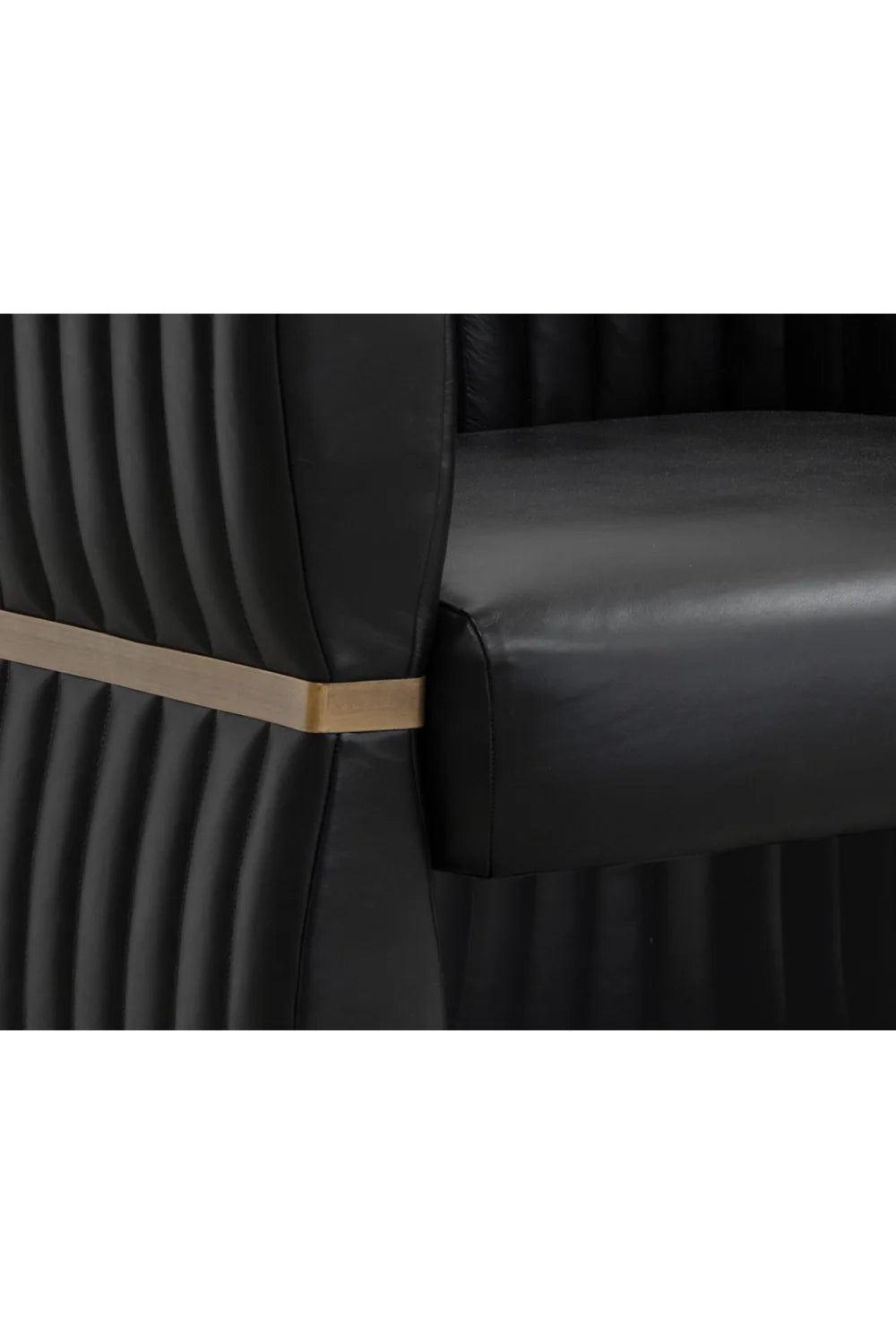 Luxury Bovine Leather Channeled Lounge Chair European Style for Villa