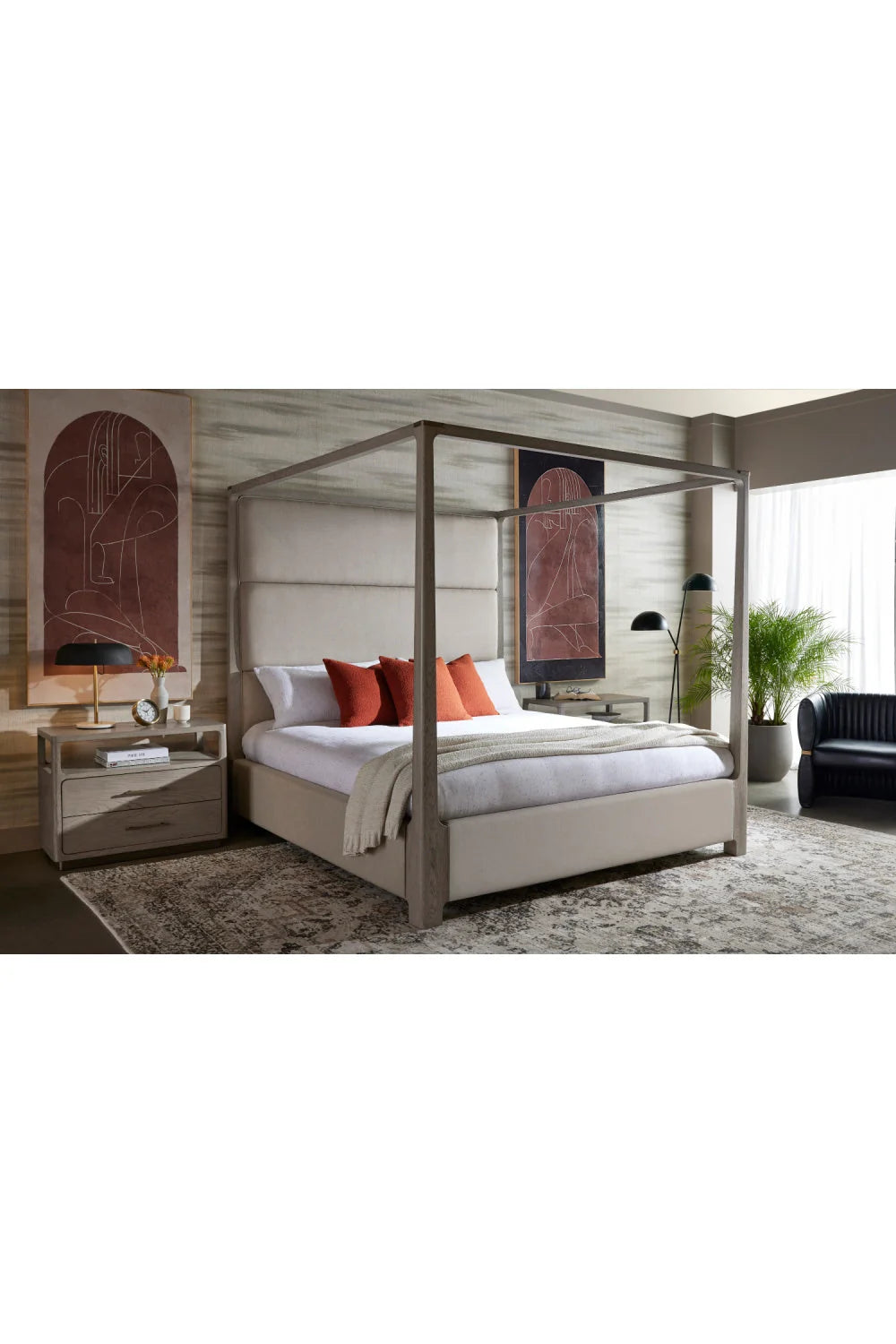 Luxury Bovine Leather Channeled Lounge Chair European Style for Villa