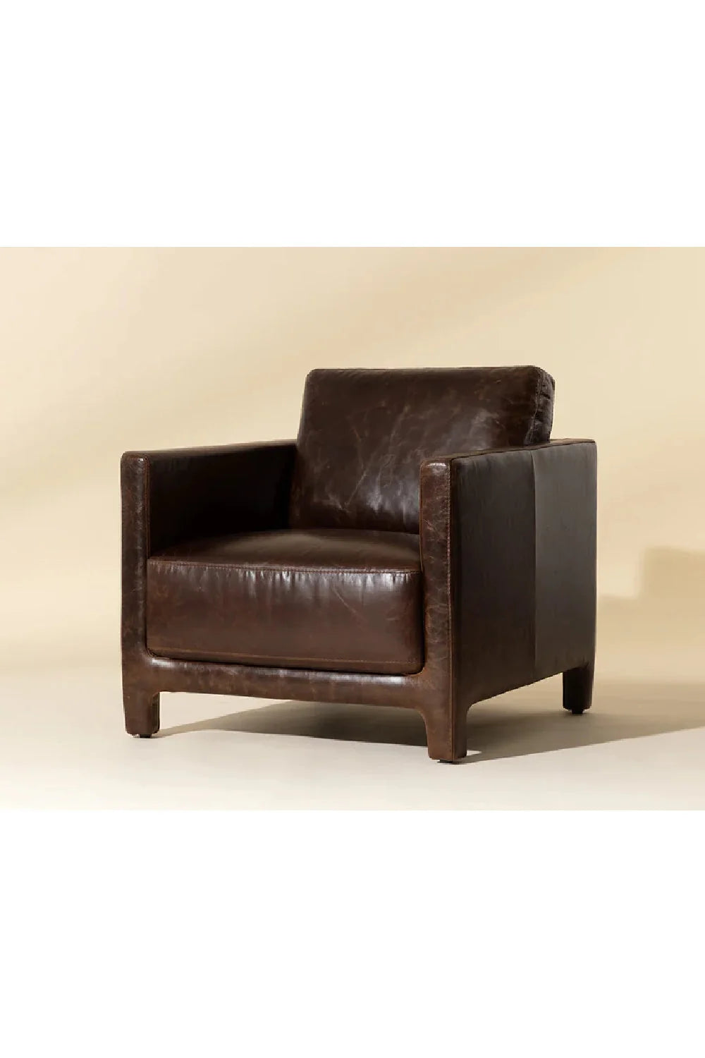 Luxury Bovine Leather Lounge Chair European Style for Villa