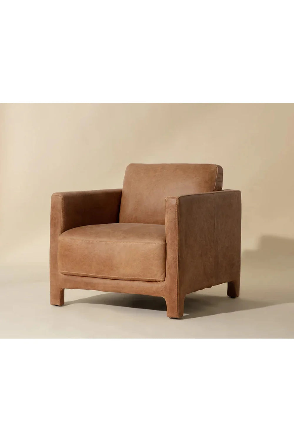 Luxury Bovine Leather Lounge Chair European Style for Villa