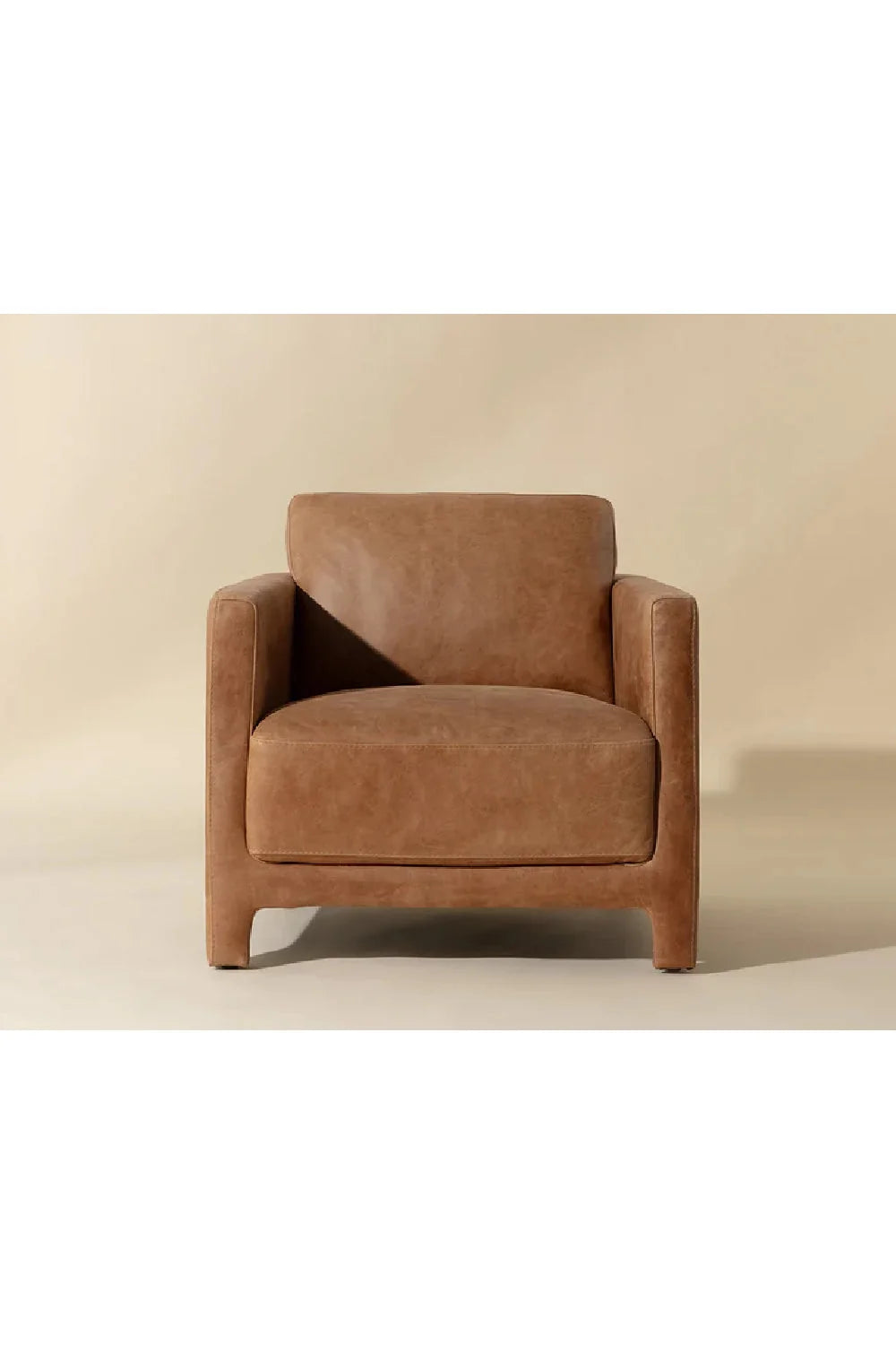 Luxury Bovine Leather Lounge Chair European Style for Villa