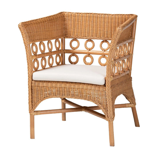 Luxury Braided Rattan Accent Chair Modern Italian Style for Villa