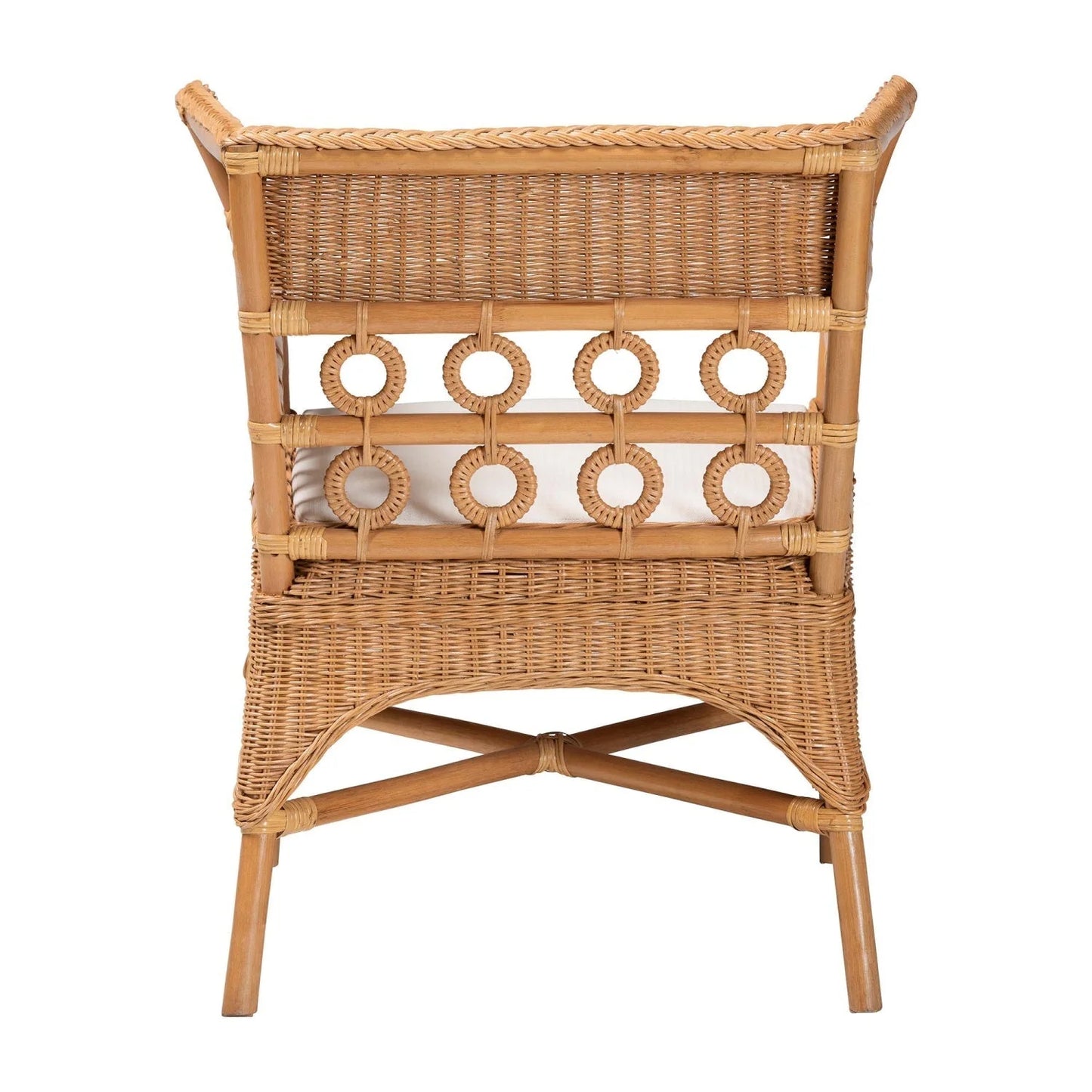 Luxury Braided Rattan Accent Chair Modern Italian Style for Villa