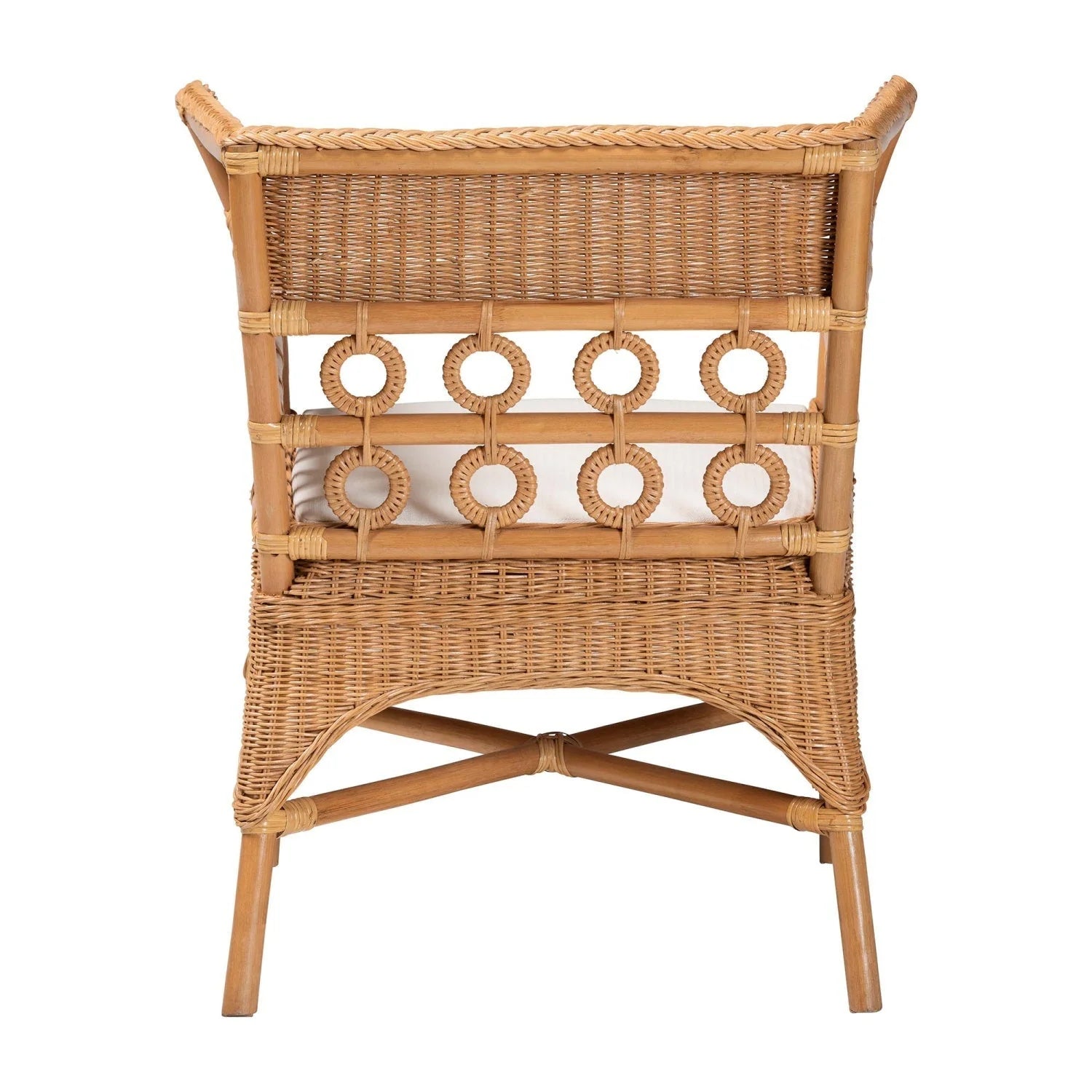 Luxury Braided Rattan Accent Chair Modern Italian Style for Villa