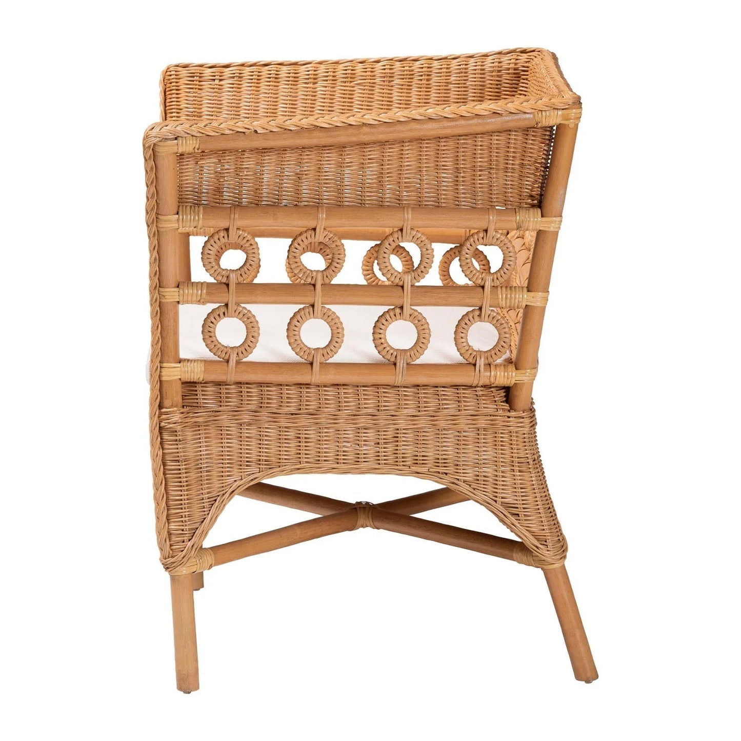 Luxury Braided Rattan Accent Chair Modern Italian Style for Villa