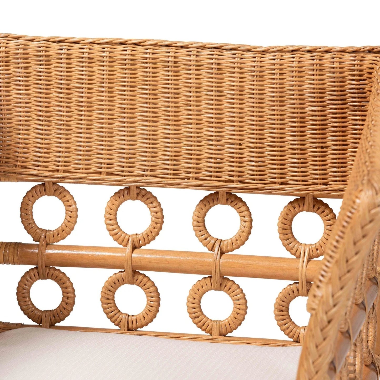 Luxury Braided Rattan Accent Chair Modern Italian Style for Villa