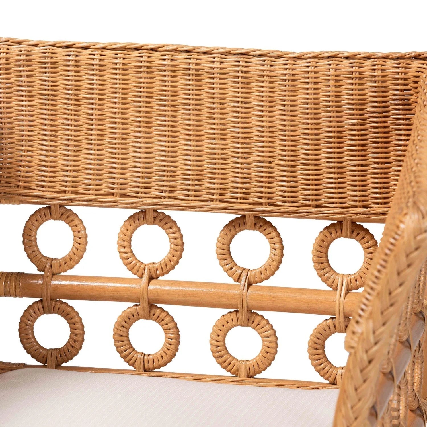 Luxury Braided Rattan Accent Chair Modern Italian Style for Villa