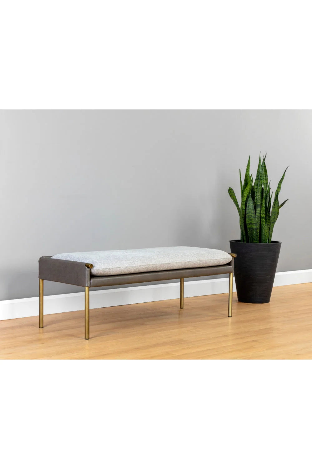 Luxury Brass Frame Modern Bench European Style for Villa