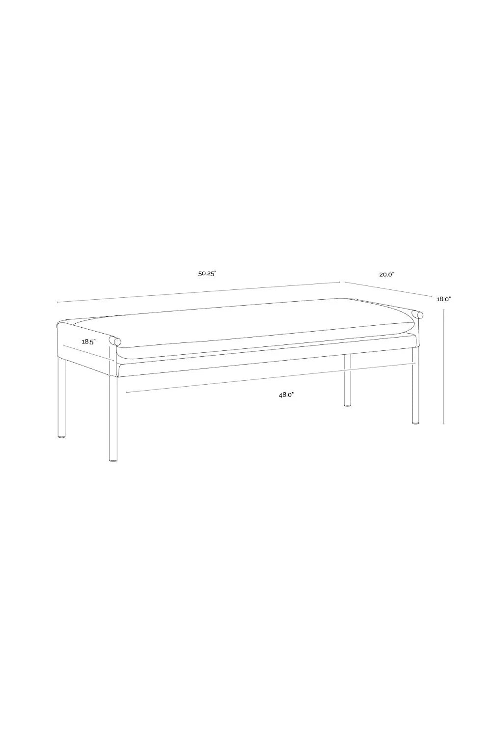 Luxury Brass Frame Modern Bench European Style for Villa