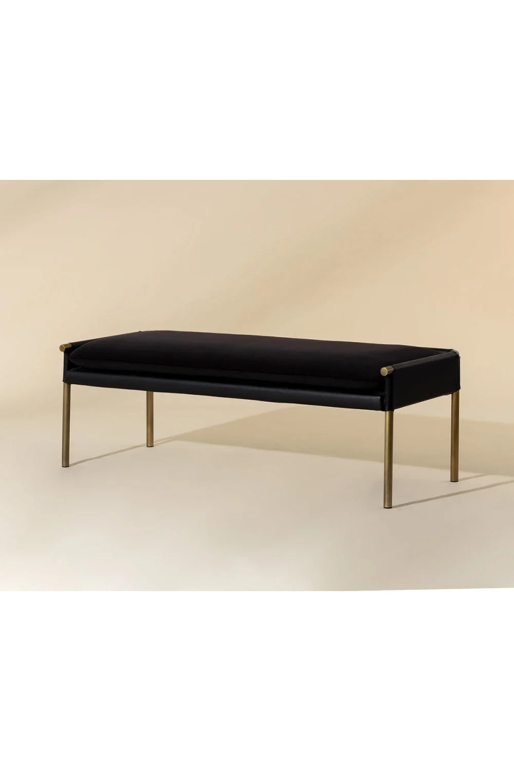 Luxury Brass Frame Modern Bench European Style for Villa