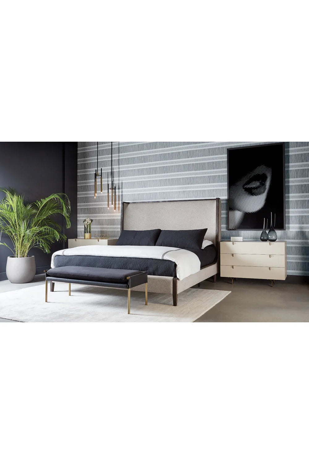 Luxury Brass Frame Modern Bench European Style for Villa
