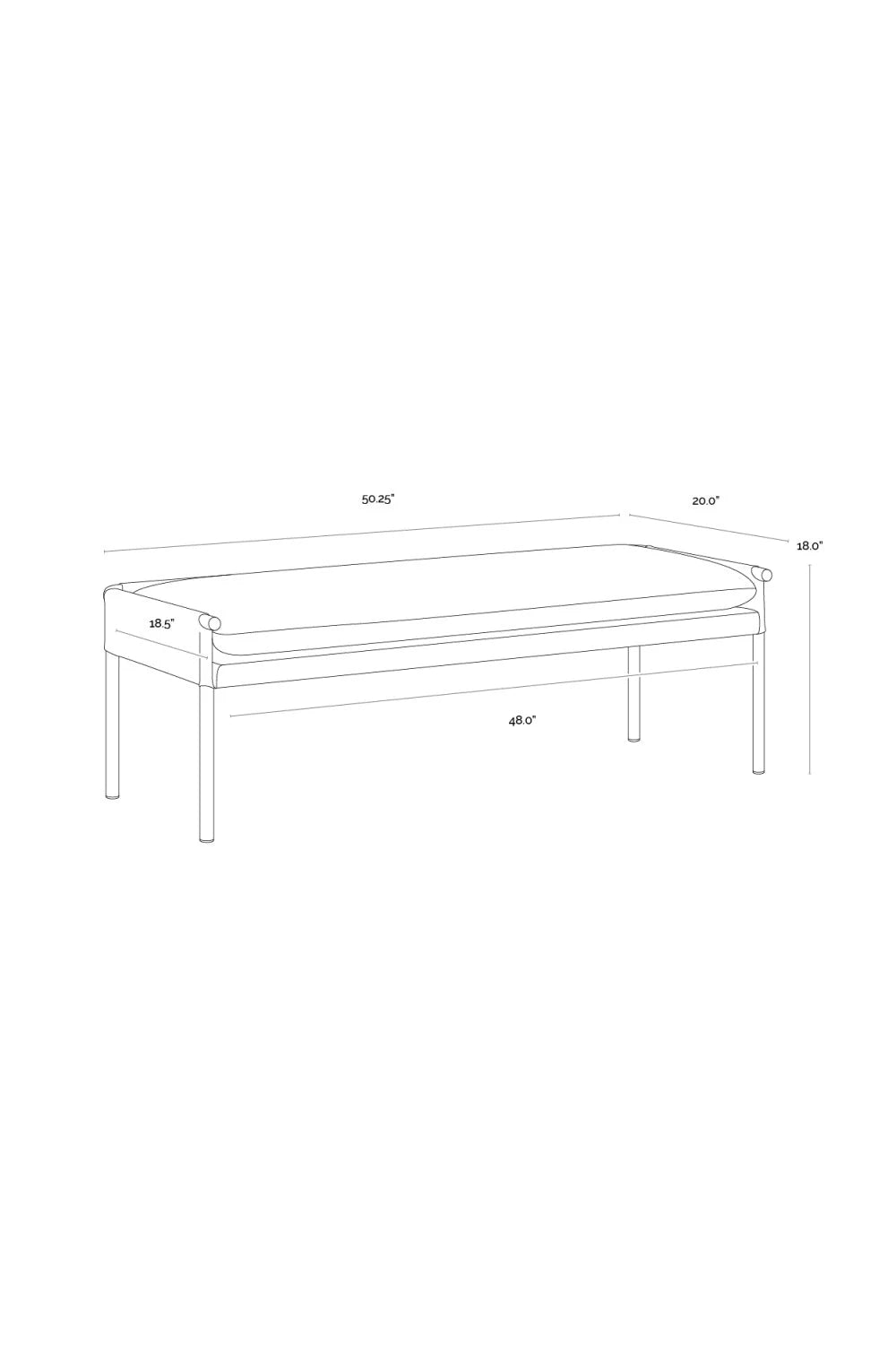 Luxury Brass Frame Modern Bench European Style for Villa
