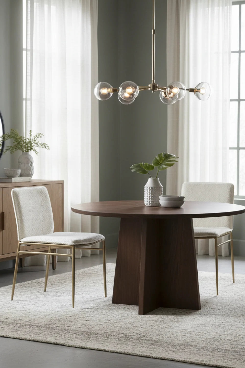 Luxury Brass Framed Modern Dining Chair European Style for Villa