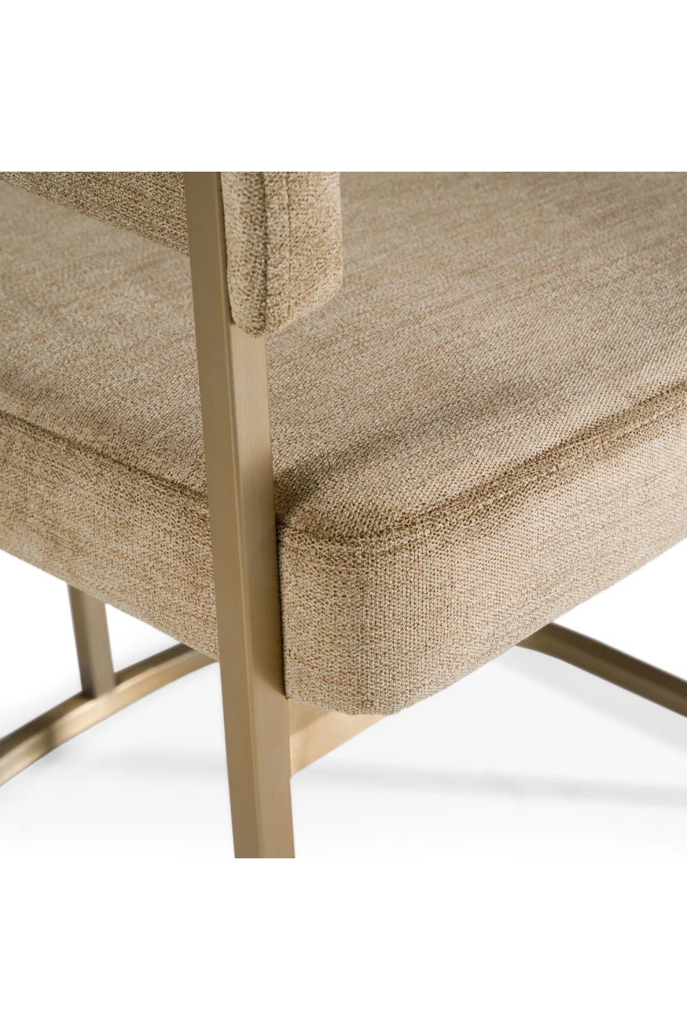 Luxury Brass Framed Modern Dining Chair European Style for Villa
