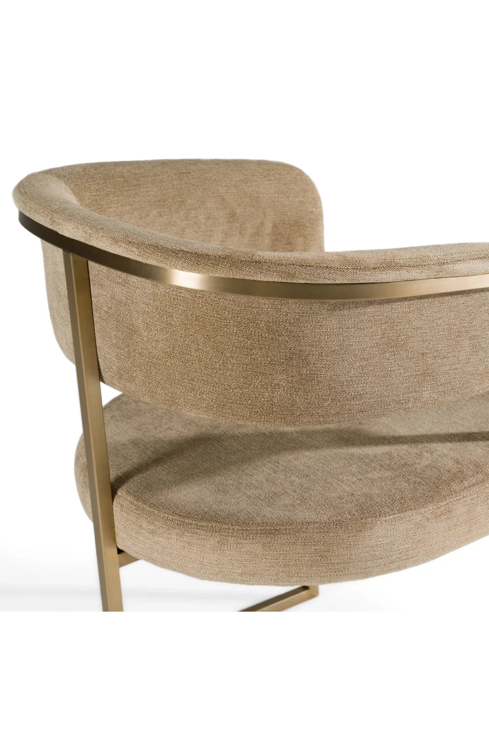 Luxury Brass Framed Modern Dining Chair European Style for Villa