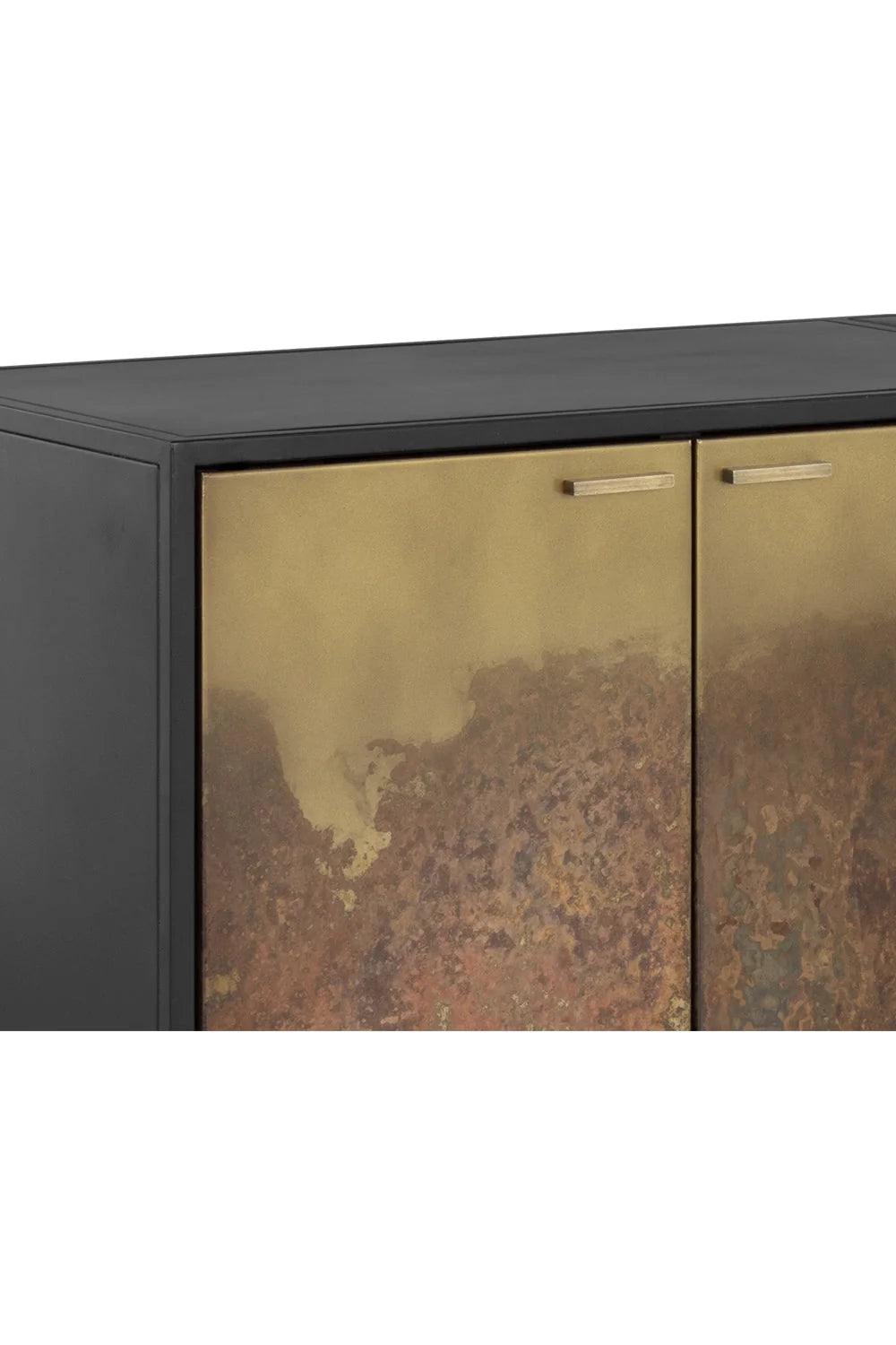 Luxury Brass Patina 4-Door Cabinet Modern Italian Style for Villa