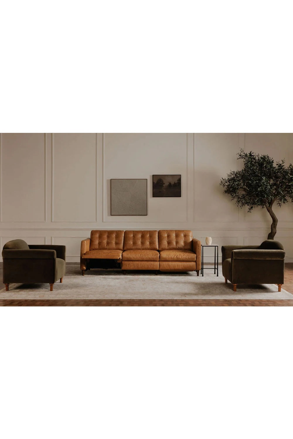 Luxury Bridgers Leather Recliner Sofa Modern Italian Style for Villa
