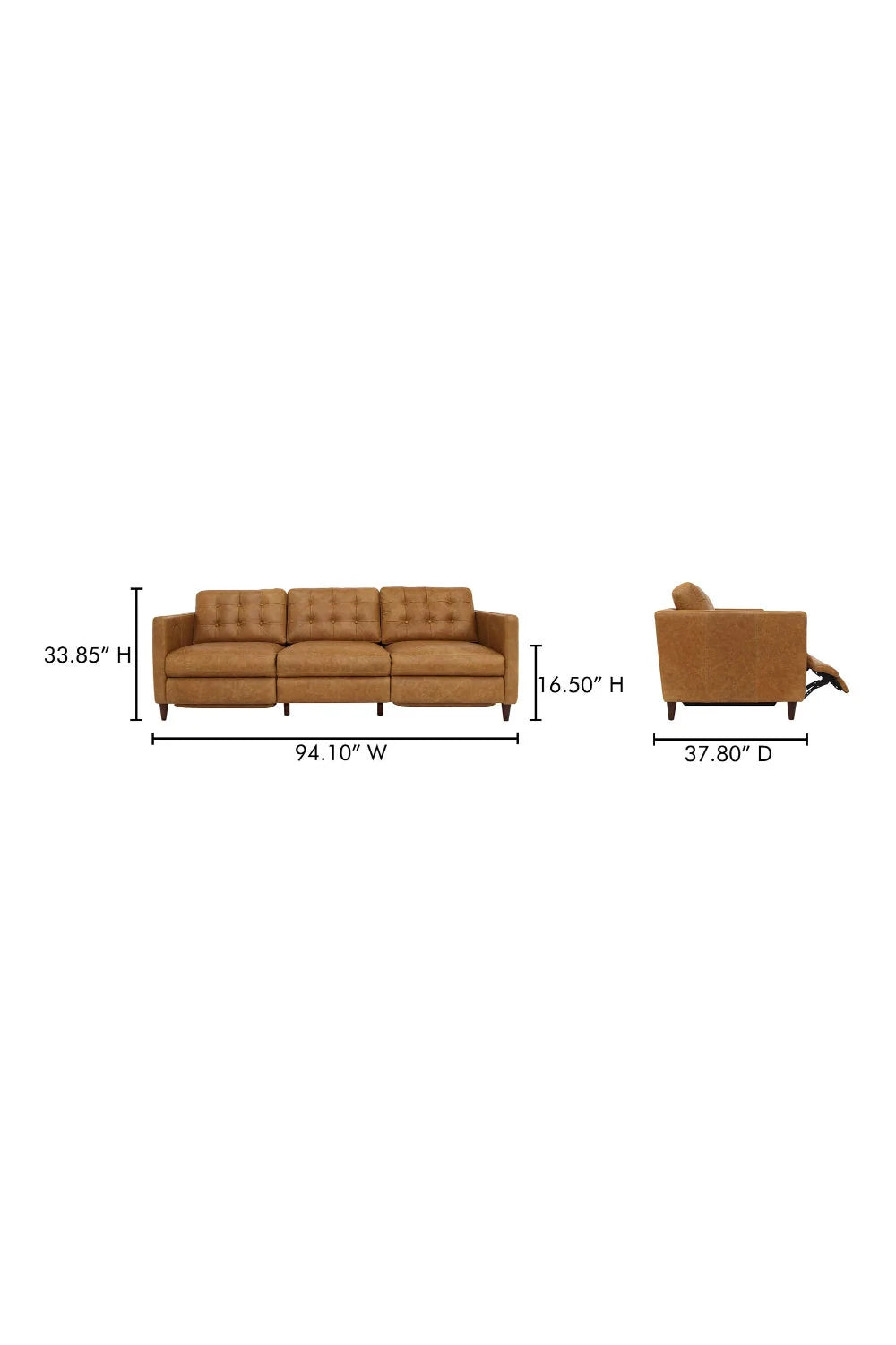 Luxury Bridgers Leather Recliner Sofa Modern Italian Style for Villa