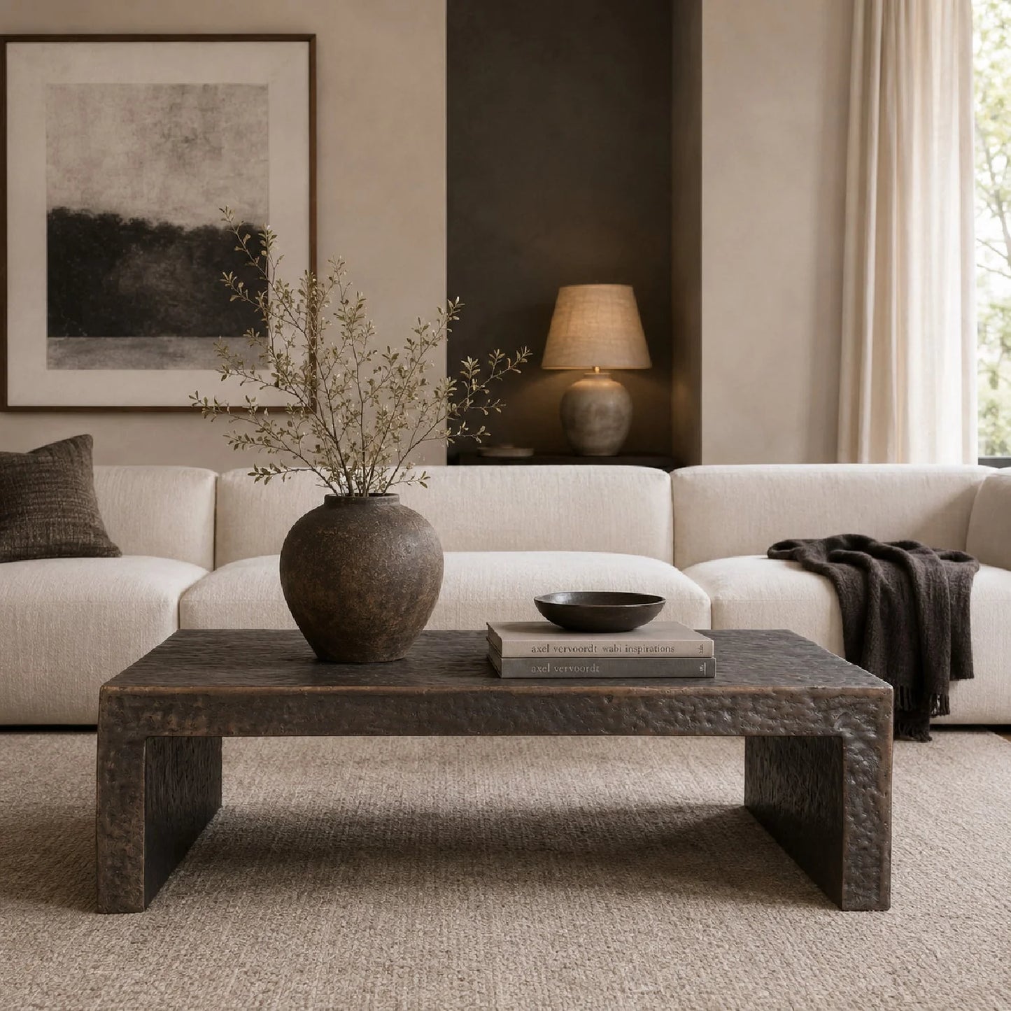 Luxury Bronze Aluminum Coffee Table Modern Italian Style for Villa