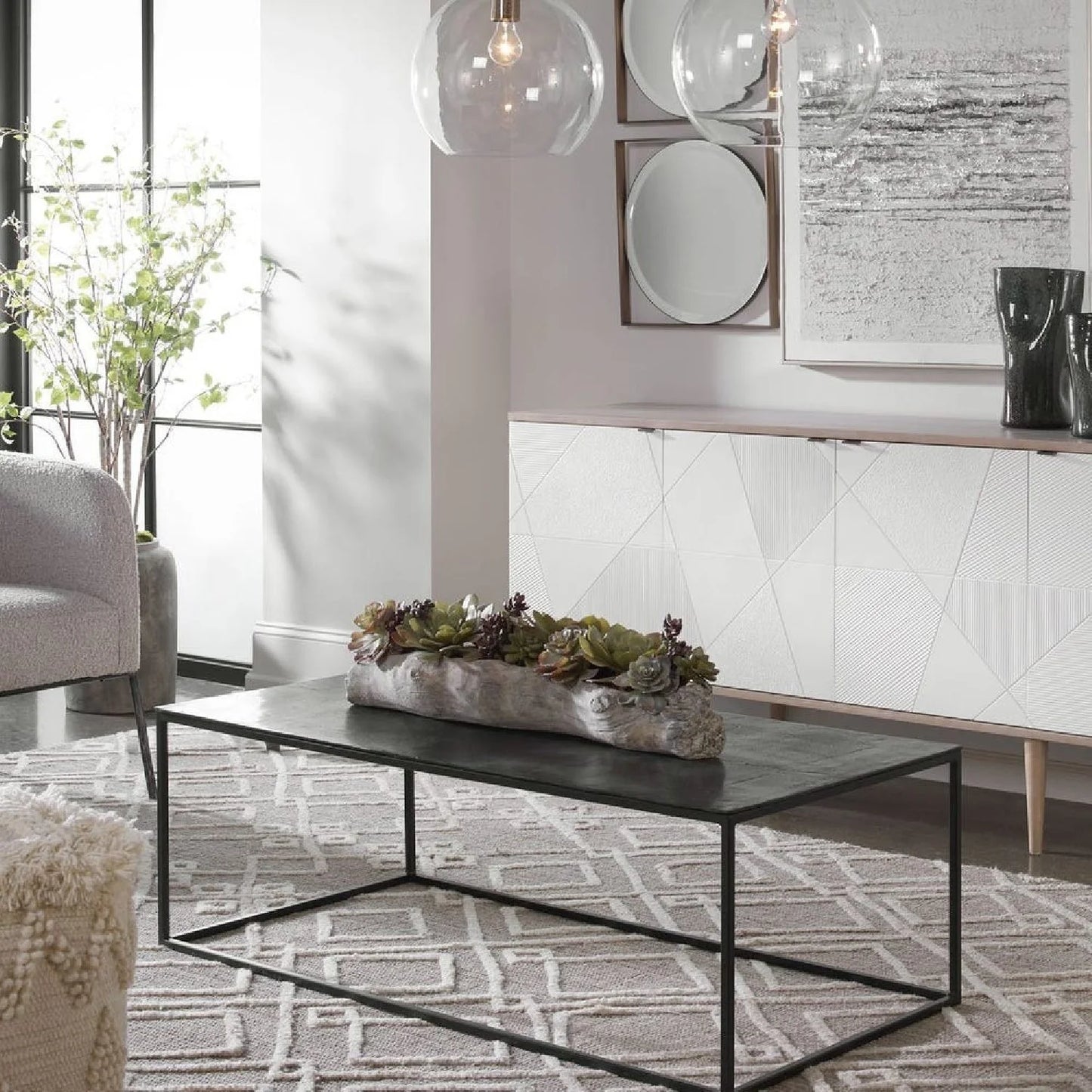 Luxury Bronze Aluminum Coffee Table Modern Italian Style for Villa