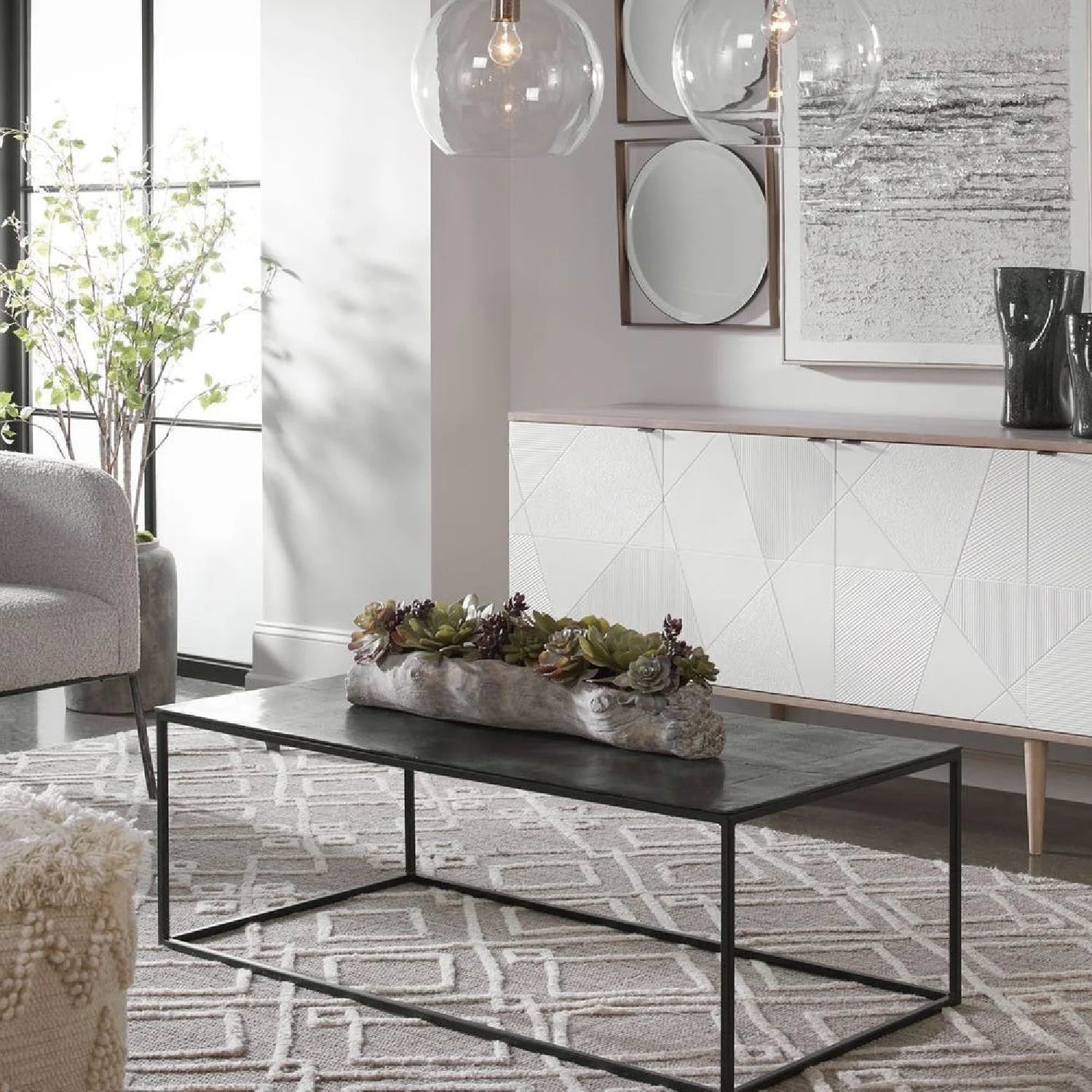 Luxury Bronze Aluminum Coffee Table Modern Italian Style for Villa