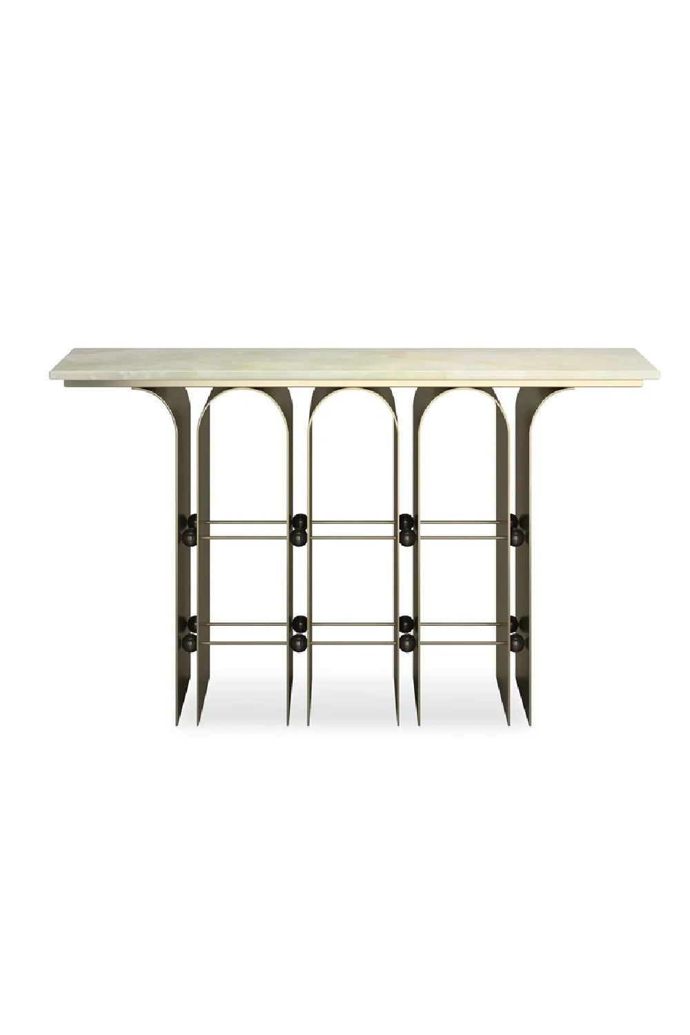 Luxury Bronze Arches Console Table Modern Italian Style for Villa