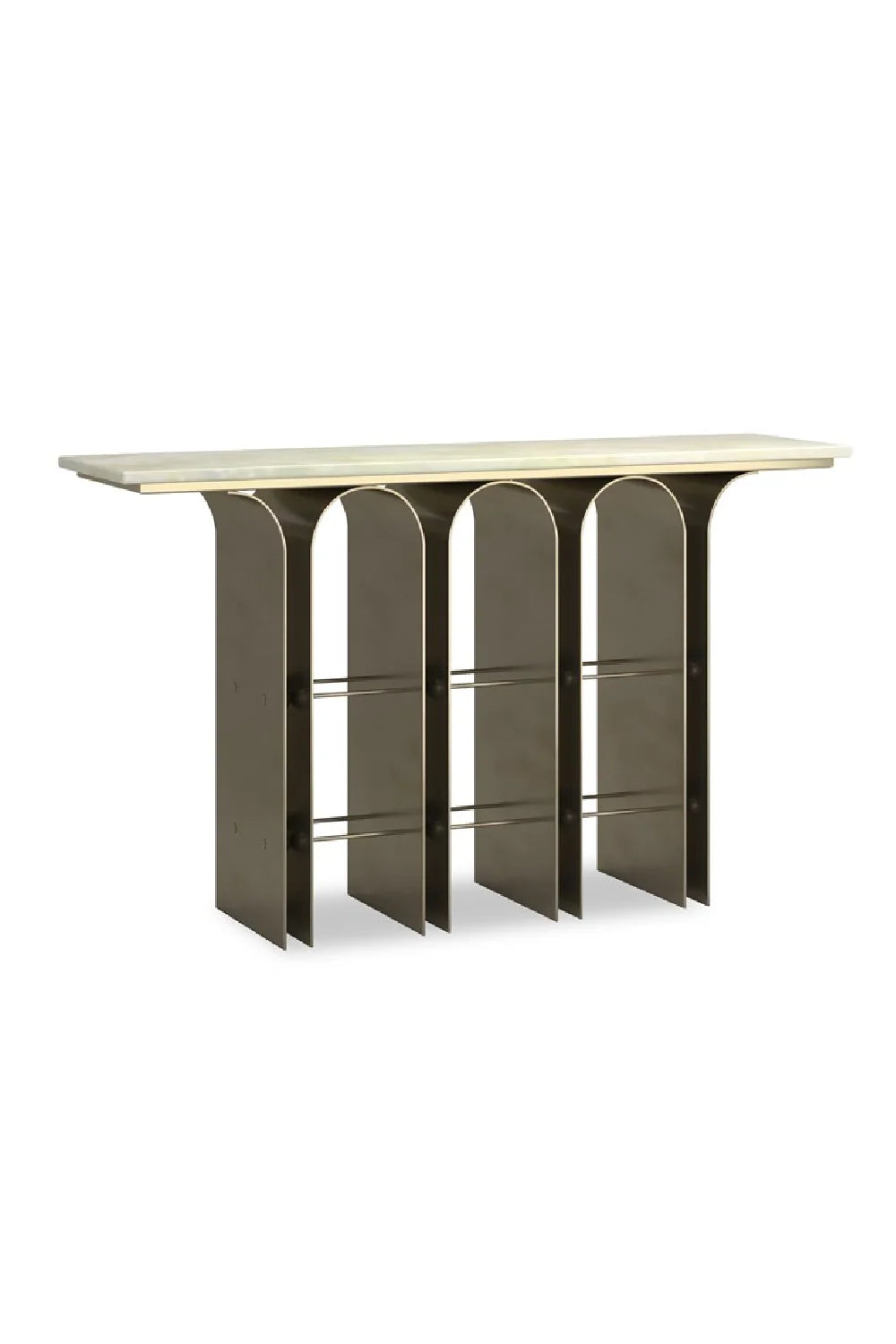Luxury Bronze Arches Console Table Modern Italian Style for Villa