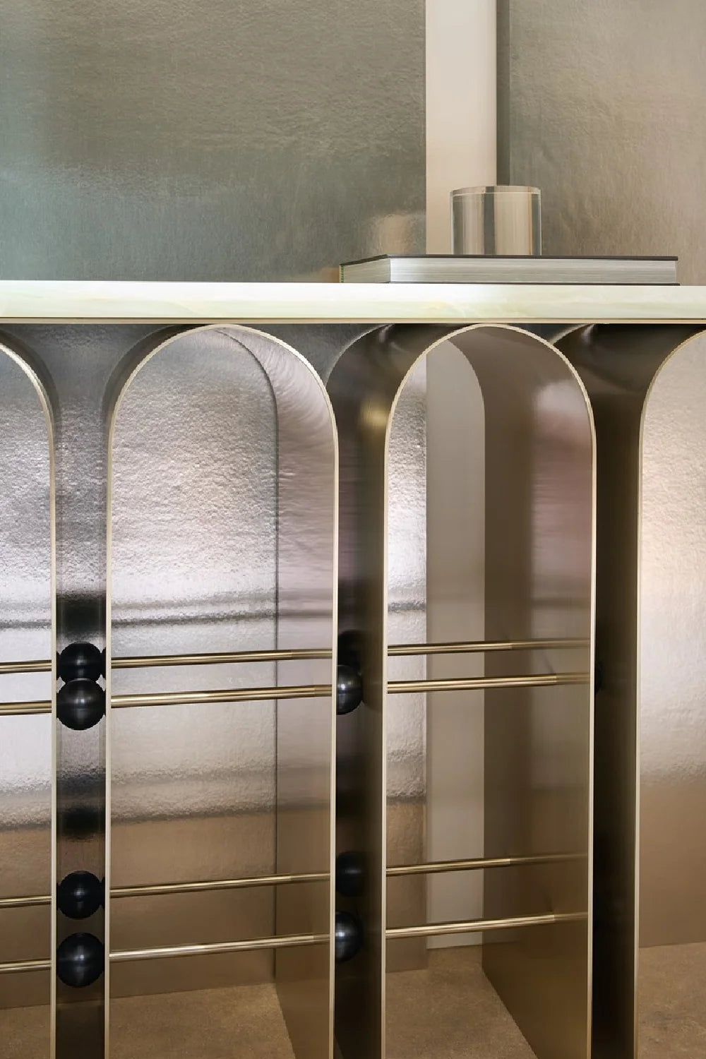 Luxury Bronze Arches Console Table Modern Italian Style for Villa