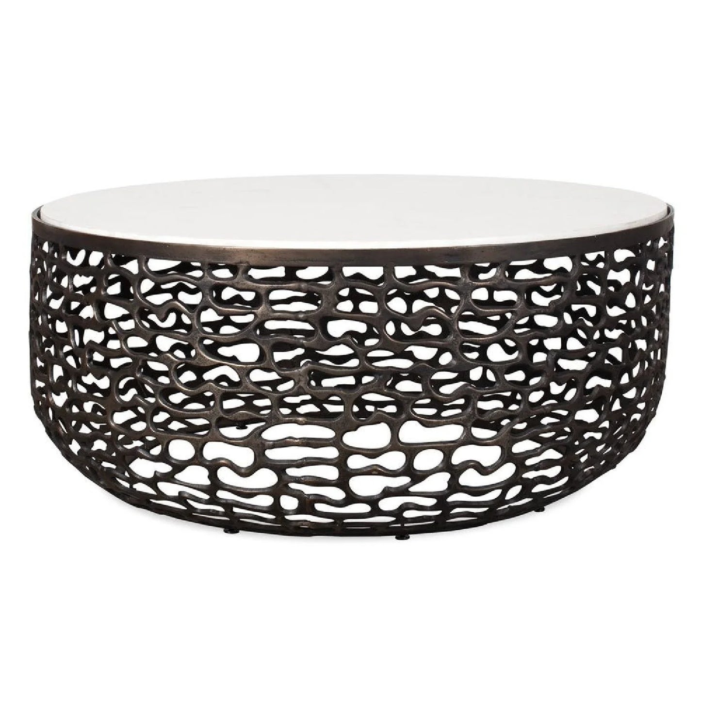 Luxury Bronze Base Marble Coffee Table Modern Italian Style for Villa