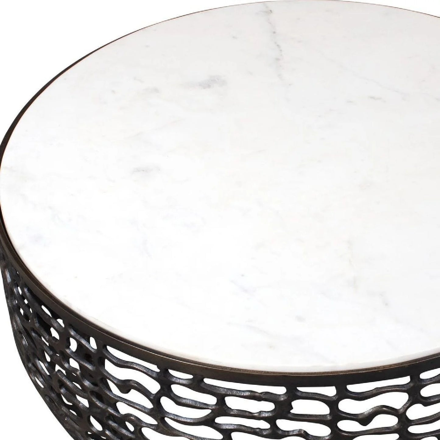 Luxury Bronze Base Marble Coffee Table Modern Italian Style for Villa