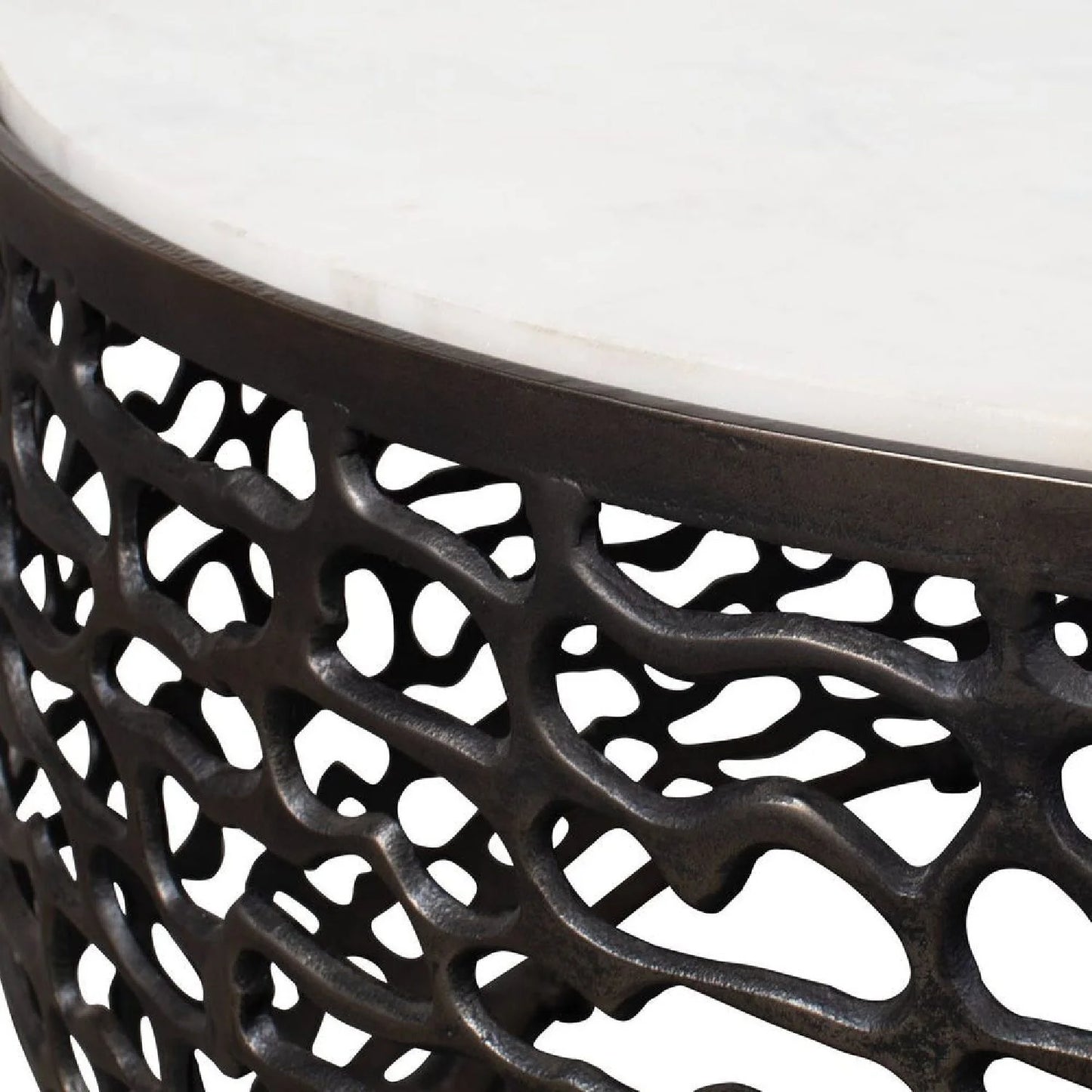 Luxury Bronze Base Marble Coffee Table Modern Italian Style for Villa