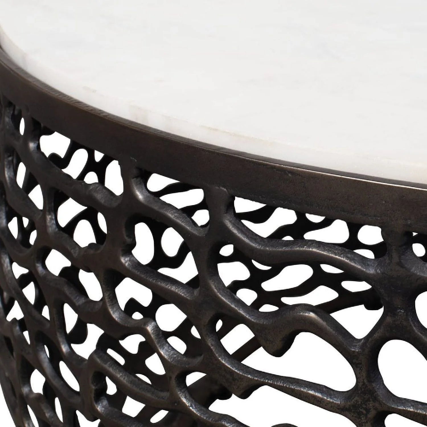 Luxury Bronze Base Marble Coffee Table Modern Italian Style for Villa