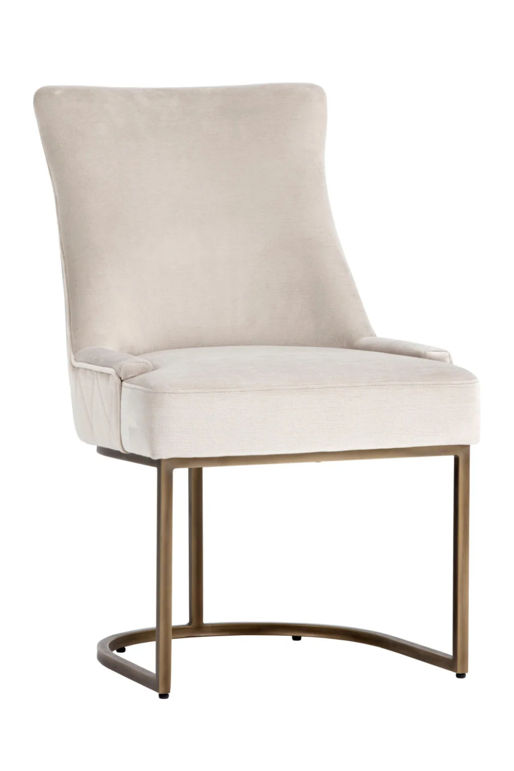 Luxury Bronze Cantilever Fabric Modern Dining Chair European Style for Villa