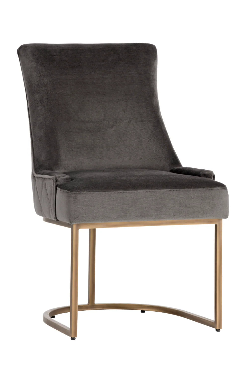 Luxury Bronze Cantilever Fabric Modern Dining Chair European Style for Villa