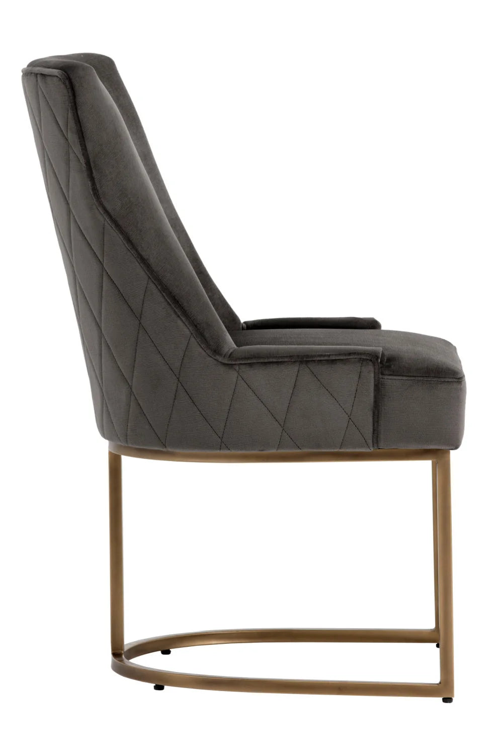 Luxury Bronze Cantilever Fabric Modern Dining Chair European Style for Villa