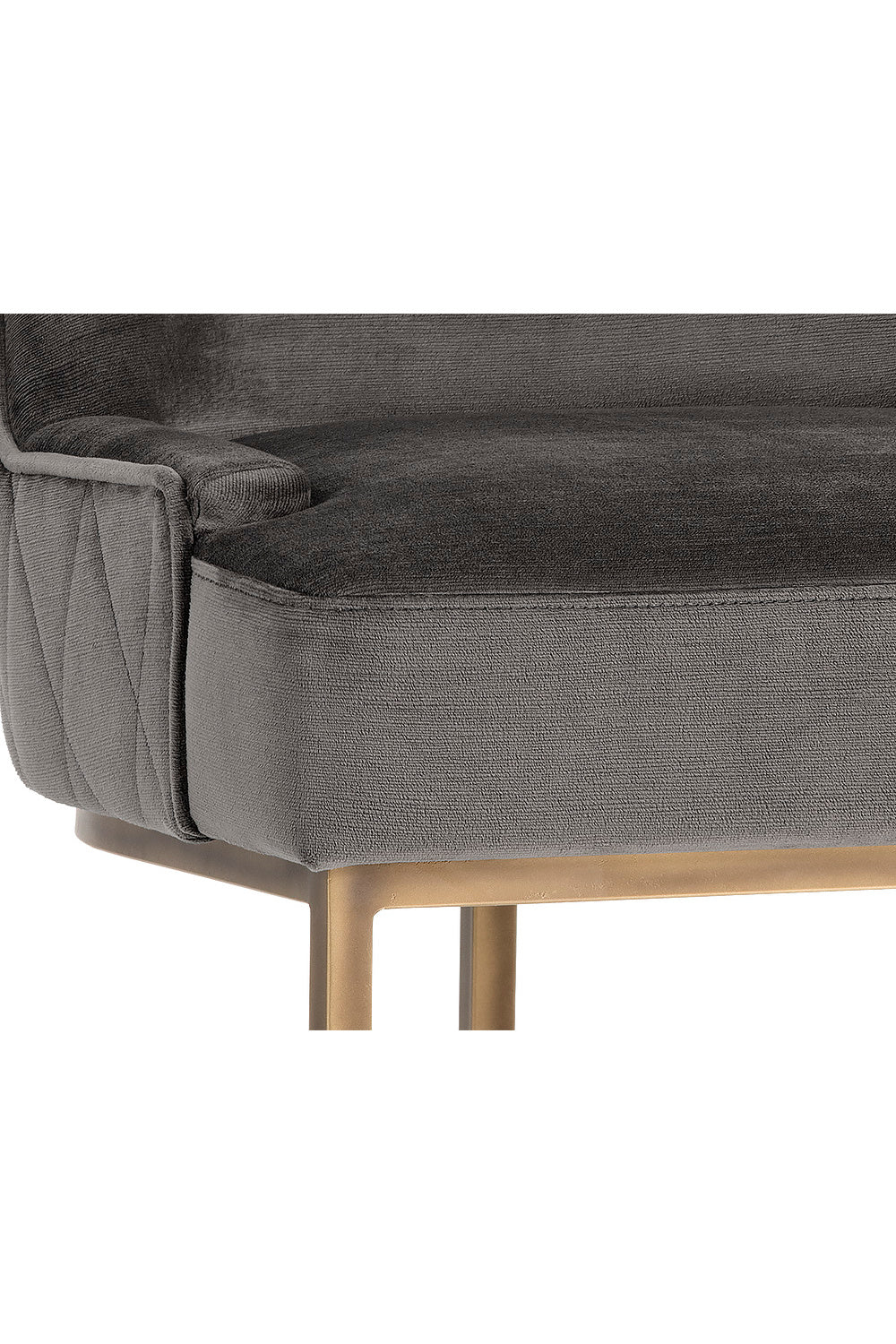 Luxury Bronze Cantilever Fabric Modern Dining Chair European Style for Villa