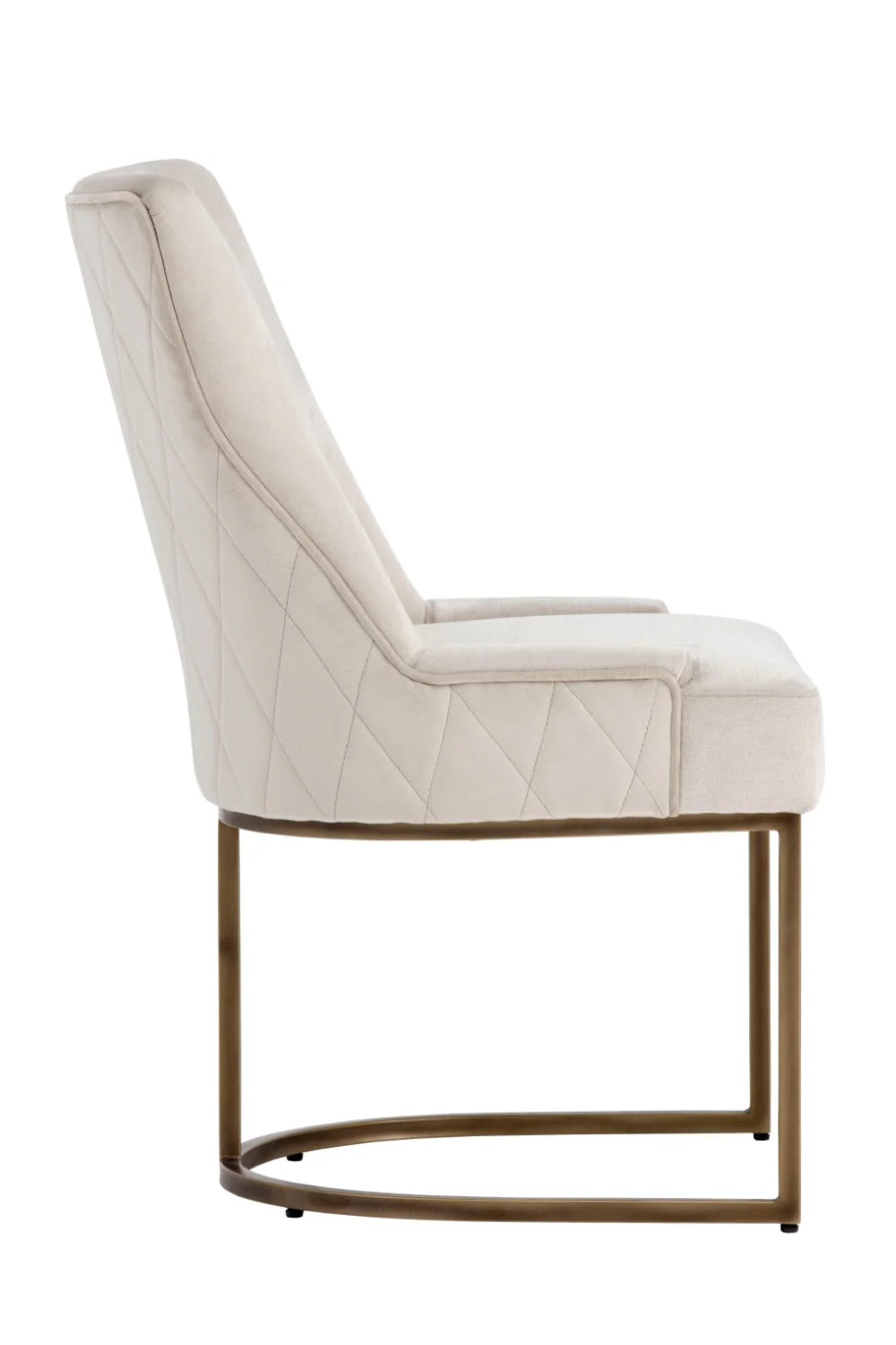 Luxury Bronze Cantilever Fabric Modern Dining Chair European Style for Villa