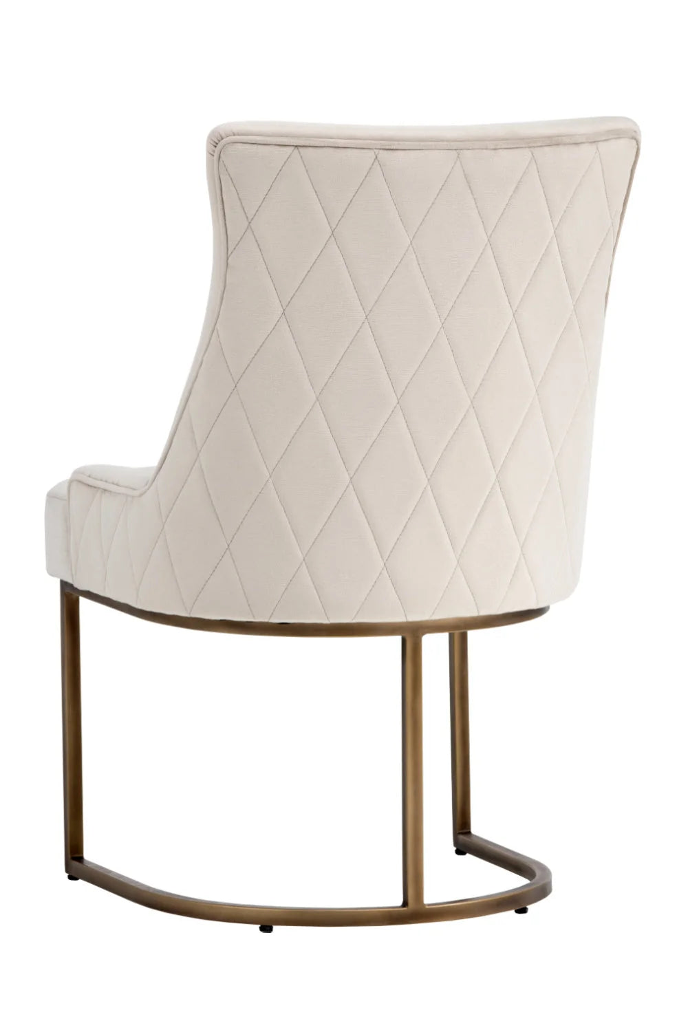 Luxury Bronze Cantilever Fabric Modern Dining Chair European Style for Villa