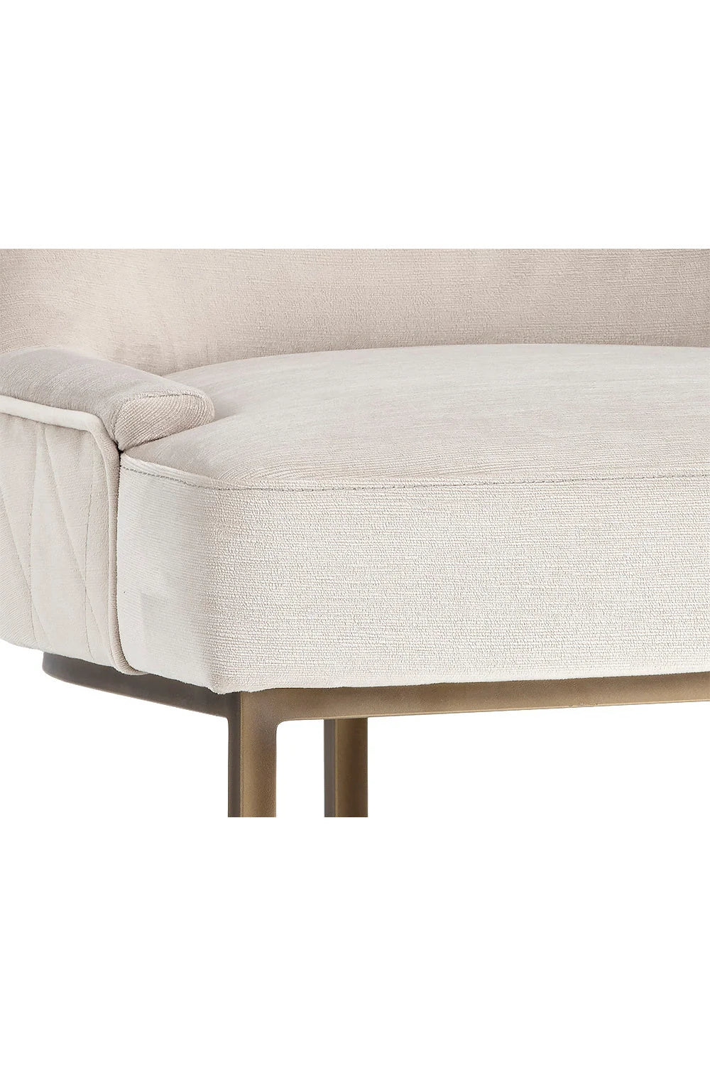 Luxury Bronze Cantilever Fabric Modern Dining Chair European Style for Villa