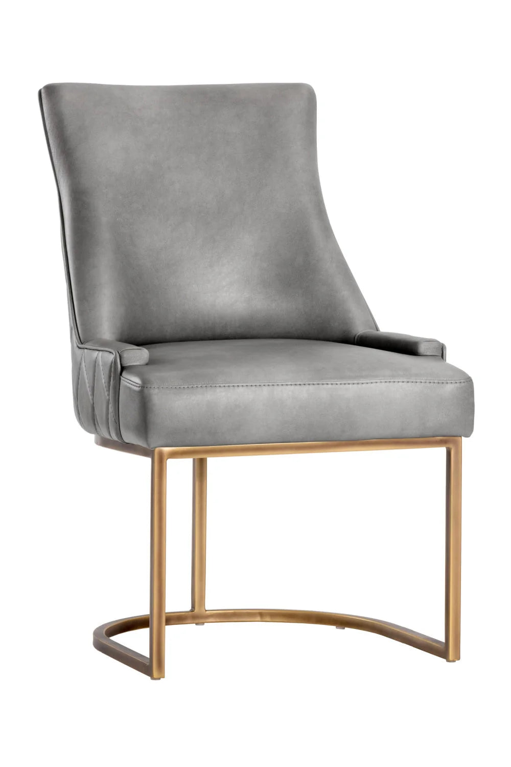 Luxury Bronze Cantilever Modern Dining Chair European Style for Villa