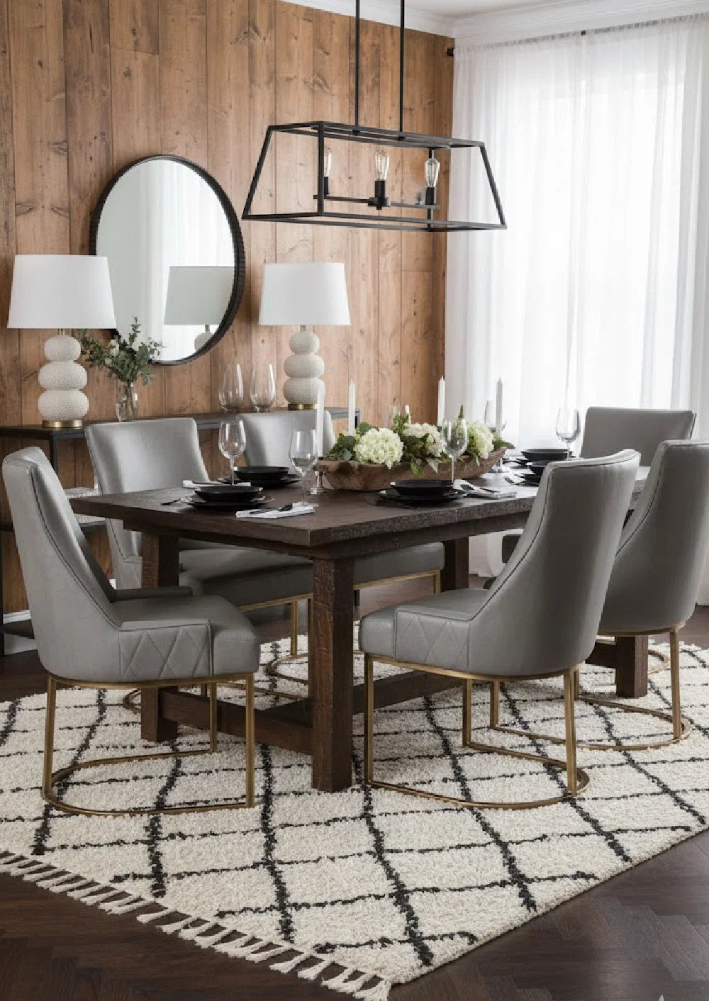 Luxury Bronze Cantilever Modern Dining Chair European Style for Villa