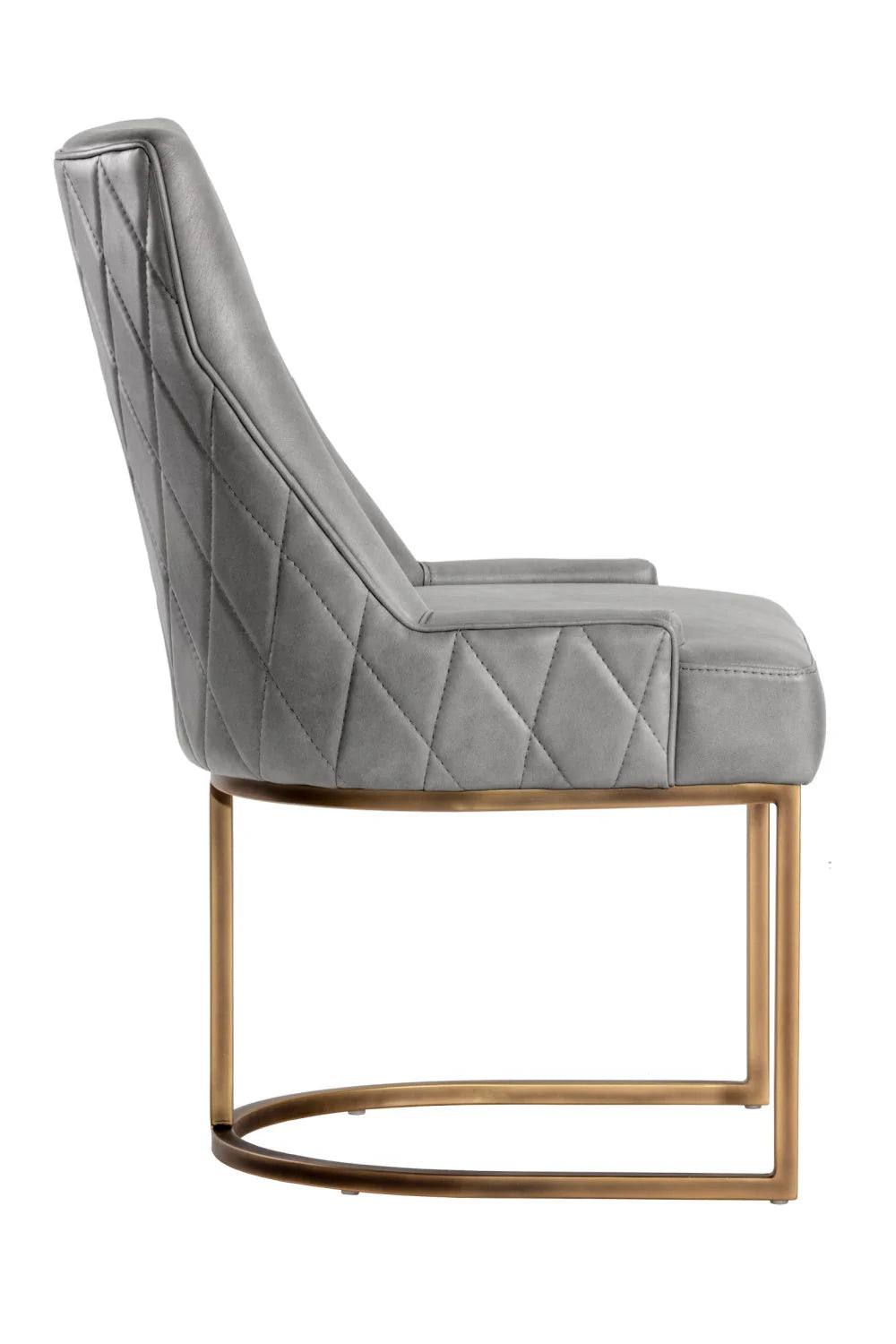 Luxury Bronze Cantilever Modern Dining Chair European Style for Villa