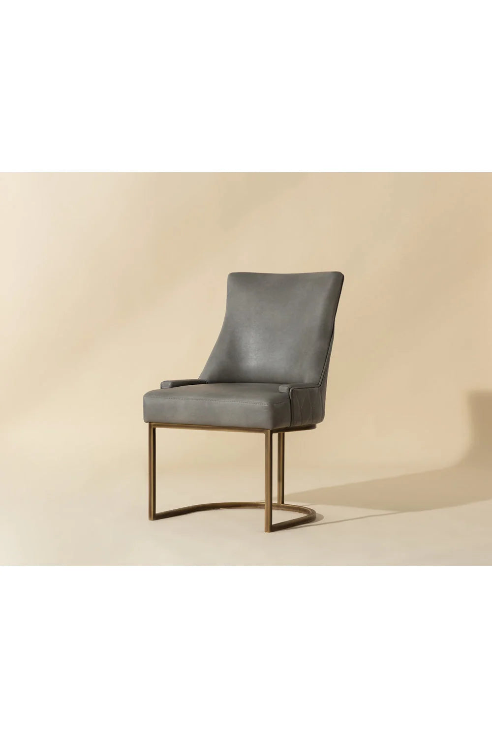Luxury Bronze Cantilever Modern Dining Chair European Style for Villa