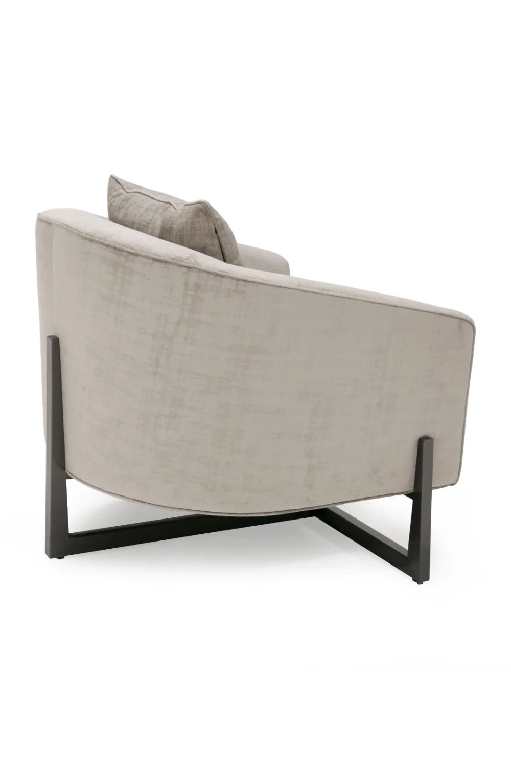 Luxury Bronze Cross Base Fabric Lounge Chair Modern Italian Style for Villa